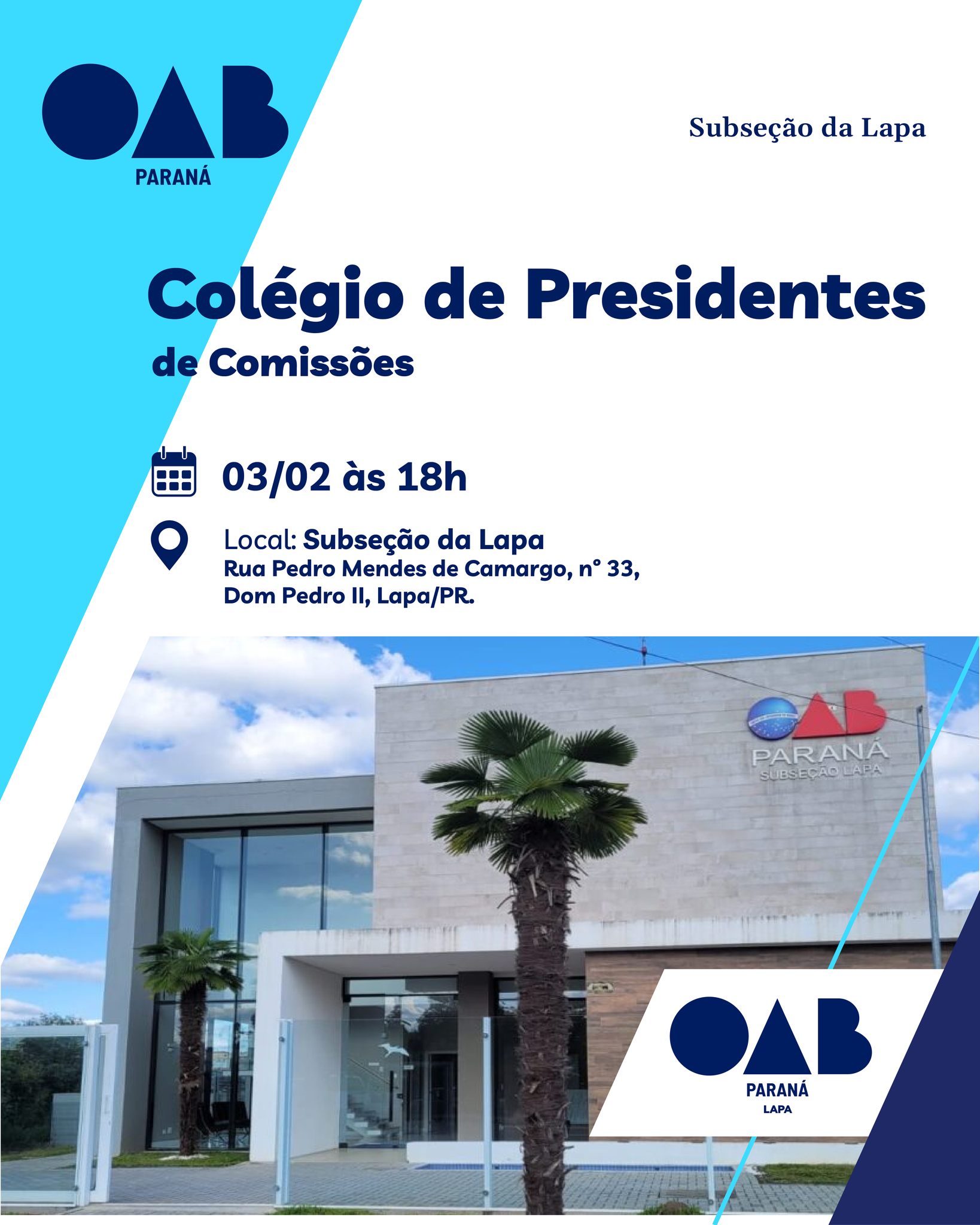 Colégio de Presidentes de Comissões.